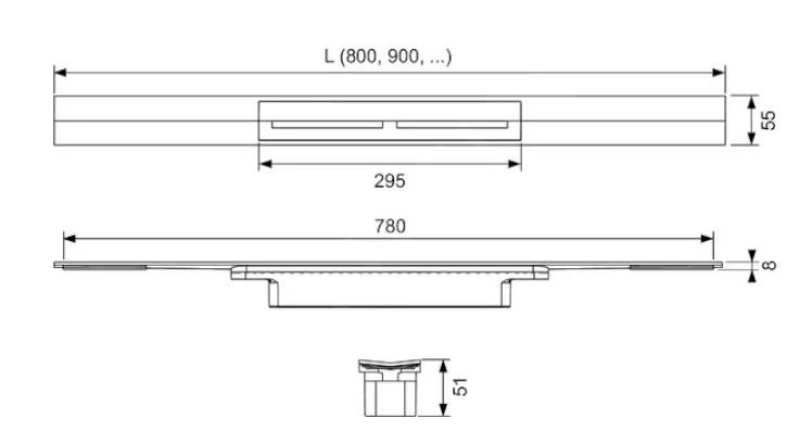 Tece TECEdrainprofile - Caniveau De Douche 800 Mm, Inox Poli 670810 4 Tece TECEdrainprofile - Caniveau De Douche 800 Mm, Inox Poli 670810 – Image 2
