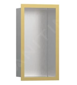 Hansgrohe XtraStoris Individual - Niche Murale Avec Cadre Design, 300x150x100 Mm, Inox Brossé / Aspect D&apos;or 56094990