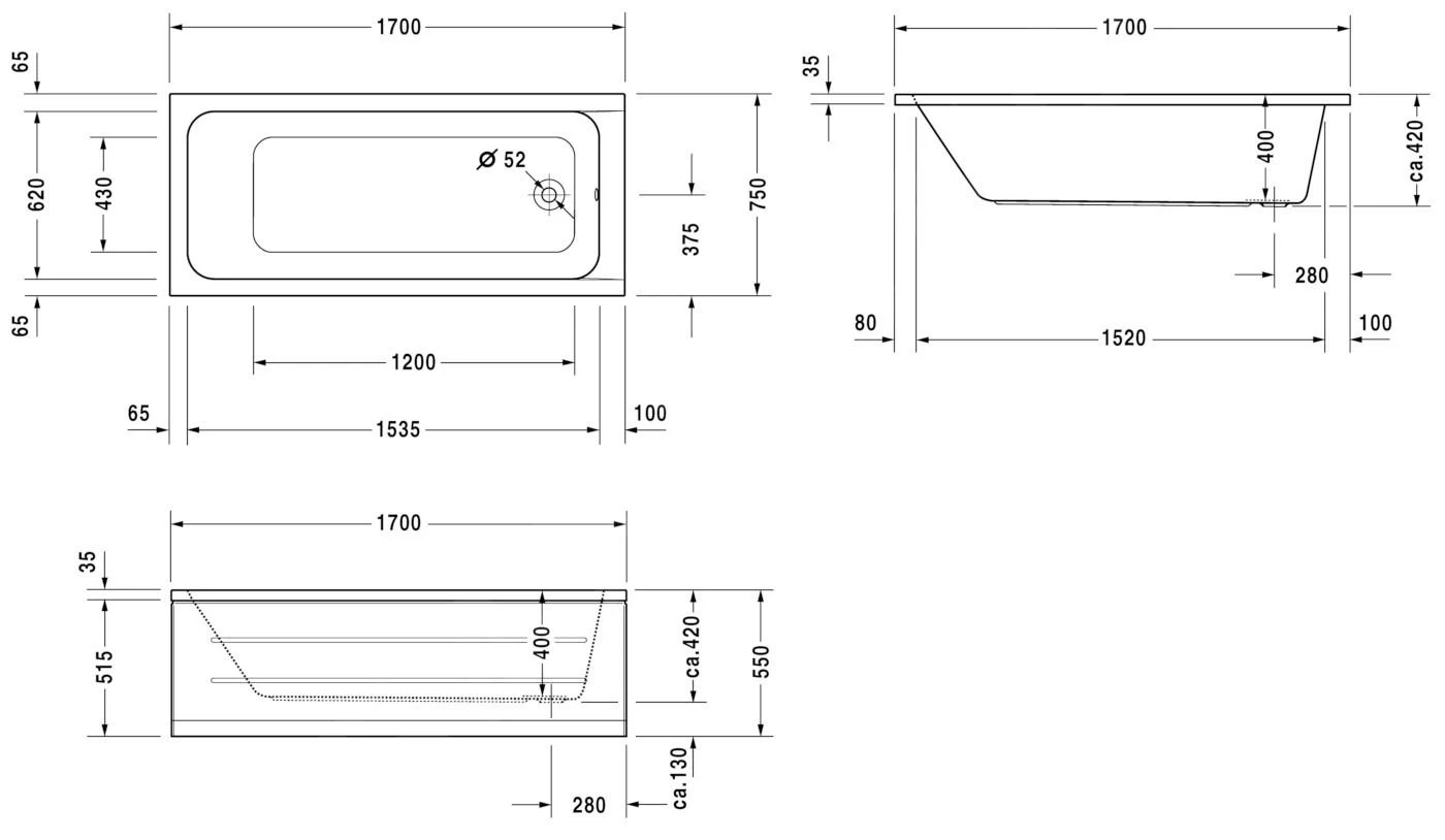 Duravit D-Code - Baignoire 1700x750 Mm, Blanc 700100000000000 4 Duravit D-Code - Baignoire 1700x750 Mm, Blanc 700100000000000 – Image 2