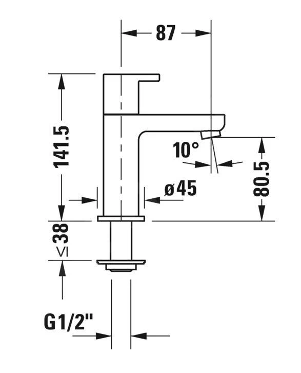 Duravit B.2 - Robinet De Lavabo, Chrome B21080002010 4 Duravit B.2 - Robinet De Lavabo, Chrome B21080002010 – Image 2