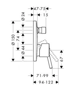 Hansgrohe Talis S - Mitigeur De Baignoire Encastré, Chrome 32475000 -Magasin De Salle De Bain 159ad6d8ca084cff6ede904c