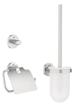 Grohe Essentials - Ensemble D&apos;accessoires Pour Toilette, 3 En 1, Supersteel 40407DC1