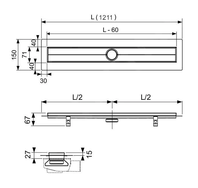 Tece TECEdrainline - Caniveau De Douche 1200 Mm, Avec Bande D'étanchéité Seal System, Acier Inoxydable 601200 4 Tece TECEdrainline - Caniveau De Douche 1200 Mm, Avec Bande D'étanchéité Seal System, Acier Inoxydable 601200 – Image 2