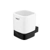 Nimco Kibo - Verre Pour Brosses à Dents Et Dentifrice Avec Support, Céramique Blanche / Noir Mat Ki-14058K-90 -Magasin De Salle De Bain 1a1ede3930ca1203cf2813a5
