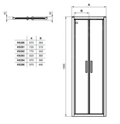 Ideal Standard Connect 2 - Porte De Douche 1000 Mm, Noir / Verre Clair K9296V3 -Magasin De Salle De Bain 241c7d52c1aa47134b784288