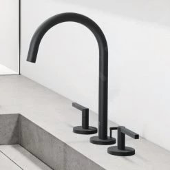 Kludi Nova Fonte - Mitigeur De Lavabo Avec Push-Open Et Bec Pivotant, L&apos;installation à 3 Trous, Noir Mat 201433915 -Magasin De Salle De Bain 251efbccec519368eadbff75