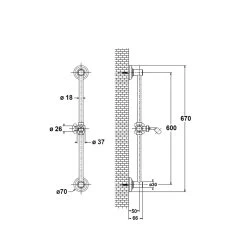 Sapho Reitano Rubinetteria Antea - Barre De Douche Avec Support, 570 Mm, Bronze SAL0036 -Magasin De Salle De Bain 269818aae1195bff2e2bfb37