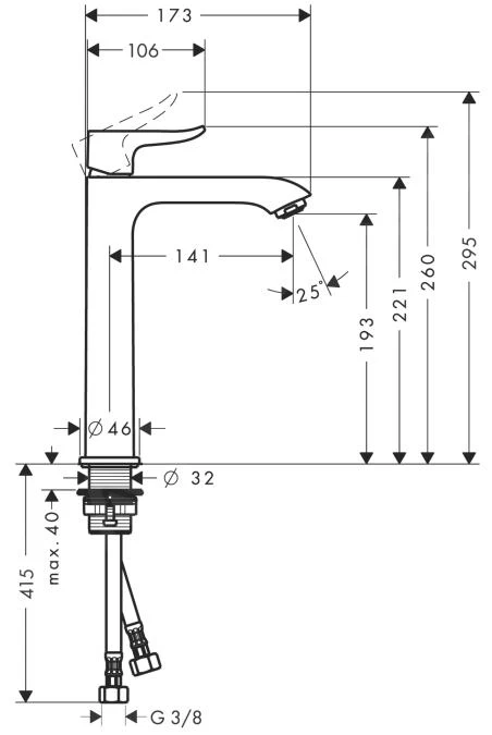 Hansgrohe Metris New - Mitigeur De Lavabo 200, Chrome 31185000 4 Hansgrohe Metris New - Mitigeur De Lavabo 200, Chrome 31185000 – Image 2