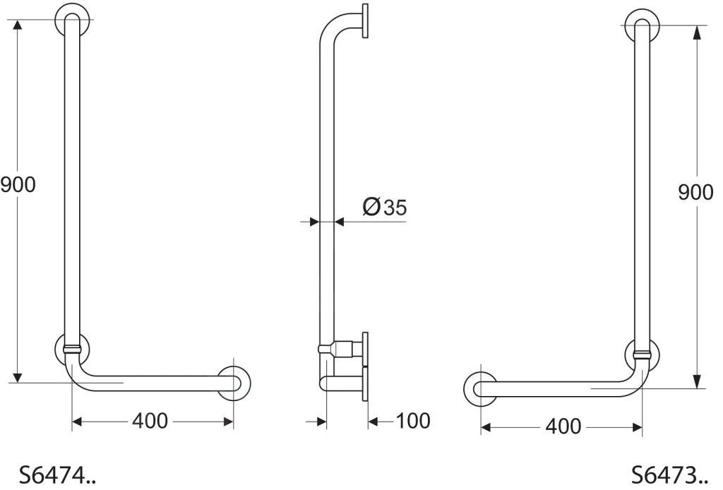 Ideal Standard Contour 21 - Barre D’appui, 900x400 Mm, Gauche, Blanc S6474AC 4 Ideal Standard Contour 21 - Barre D’appui, 900x400 Mm, Gauche, Blanc S6474AC – Image 2