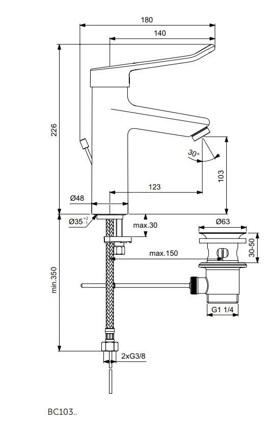 Ideal Standard Ceraplus II - Mitigeur De Lavabo Avec Vidage, Chrome BC103AA 4 Ideal Standard Ceraplus II - Mitigeur De Lavabo Avec Vidage, Chrome BC103AA – Image 2