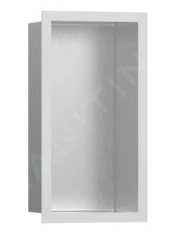 Hansgrohe XtraStoris Individual - Niche Murale Avec Cadre Design, 300x150x100 Mm, Inox Brossé / Blanc Mat 56094700
