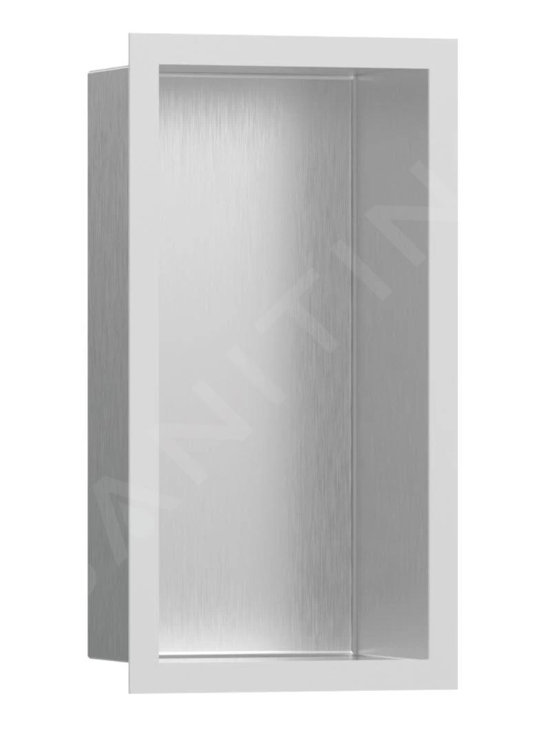 Hansgrohe XtraStoris Individual - Niche Murale Avec Cadre Design, 300x150x100 Mm, Inox Brossé / Blanc Mat 56094700 3 Hansgrohe XtraStoris Individual - Niche Murale Avec Cadre Design, 300x150x100 Mm, Inox Brossé / Blanc Mat 56094700