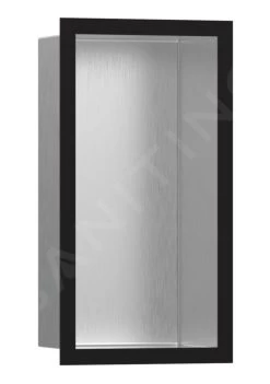 Hansgrohe XtraStoris Individual - Niche Murale Avec Cadre Design, 300x150x100 Mm, Inox Brossé / Noir Mat 56094670