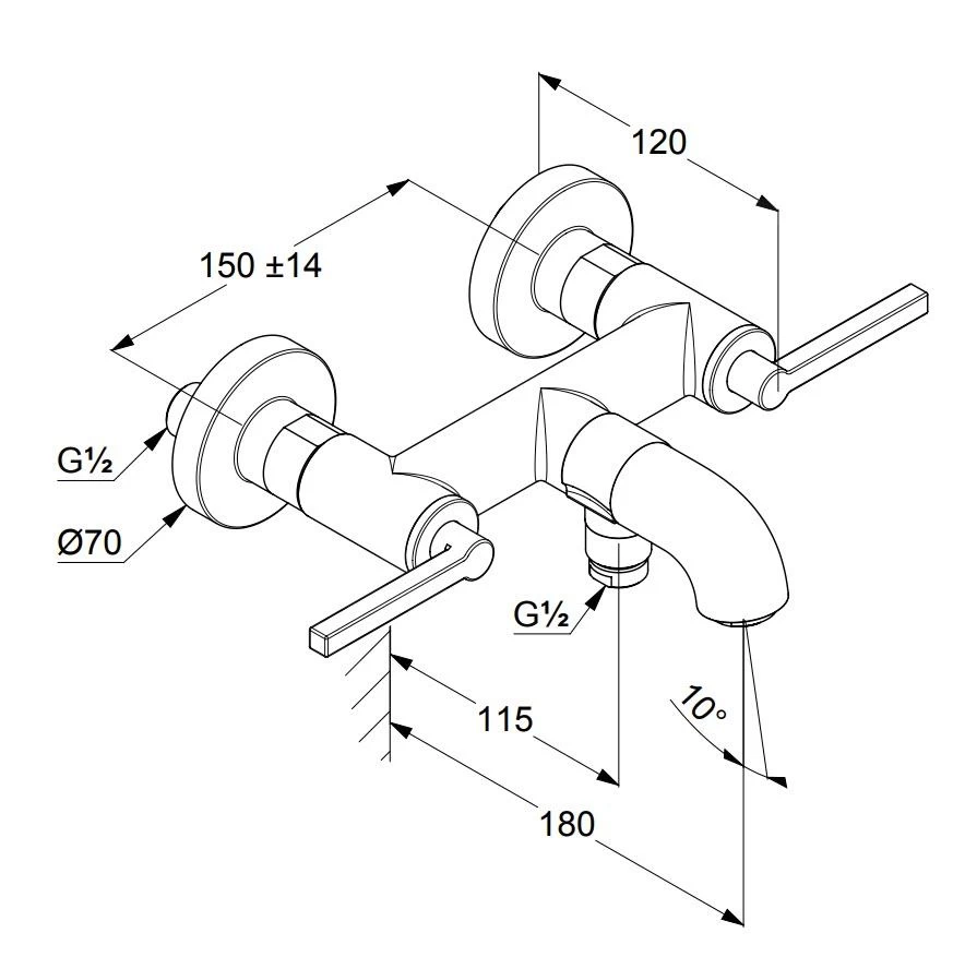 Kludi Nova Fonte - Mitigeur De Baignoire, Noir Mat 205403915 4 Kludi Nova Fonte - Mitigeur De Baignoire, Noir Mat 205403915 – Image 2