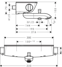 Hansgrohe Ecostat Select - Mitigeur Thermostatique De Baignoire, Chrome 13141000 -Magasin De Salle De Bain 35b5ef11f9e7d6b05a42bf07
