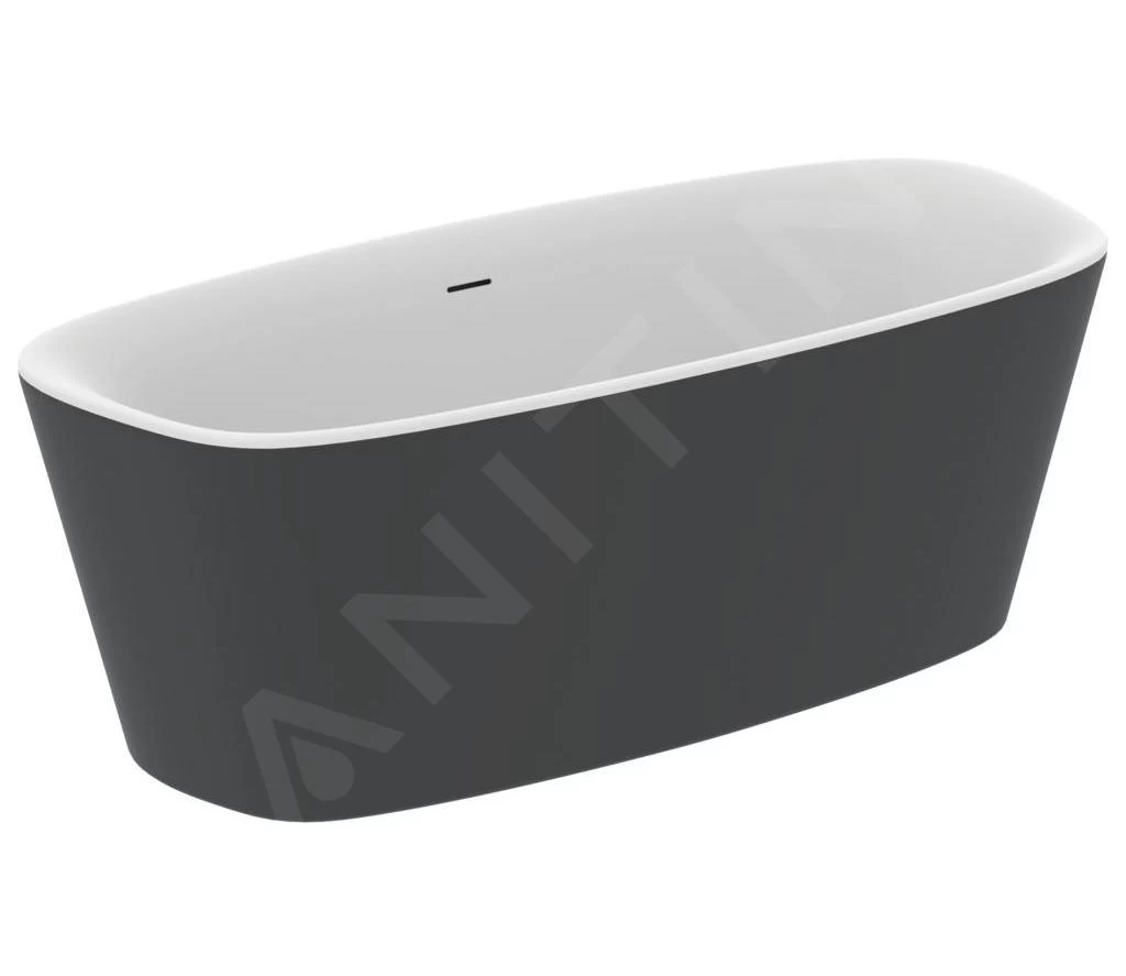 Ideal Standard Dea - Baignoire îlot 1700x750 Mm, Blanc Mat/noir Mat K8720V3 3 Ideal Standard Dea - Baignoire îlot 1700x750 Mm, Blanc Mat/noir Mat K8720V3