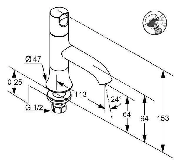 Kludi O-Cean - Robinet Sur Plage, Chrome 381160530 4 Kludi O-Cean - Robinet Sur Plage, Chrome 381160530 – Image 2