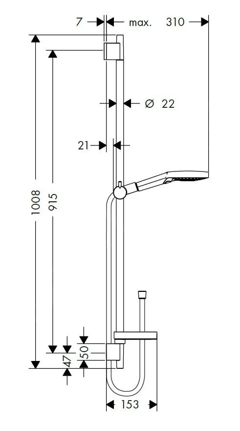 Hansgrohe Raindance Select S - Set De Douche 120, 3 Jets, EcoSmart 9 L/min, Blanc/chrome 26633400 4 Hansgrohe Raindance Select S - Set De Douche 120, 3 Jets, EcoSmart 9 L/min, Blanc/chrome 26633400 – Image 2