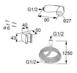Kludi Bozz - Douchette De Bidet Avec Support Et Flexible, Chrome 7304205-00 -Magasin De Salle De Bain 39d26ed59197753dccd58c68