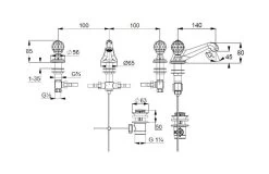 Kludi Adlon - Mitigeur De Lavabo Avec Vidage, Installation à 3 Trous, Doré 5104645G4 -Magasin De Salle De Bain 3a1994712ed52a48b41e1968