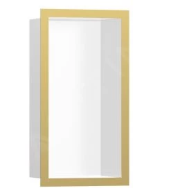 Hansgrohe XtraStoris Individual - Niche Murale Avec Cadre Design, 300x150x100 Mm, Blanc Mat / Aspect D&apos;or Poli 56096990