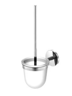 Steinberg 650 - Brosse Murale WC Avec Support, Verre Blanc / Chrome 650 2911