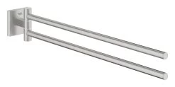 Grohe QuickFix Start Cube - Porte-serviettes Double, Longueur 44 Cm, Supersteel 40976DC0