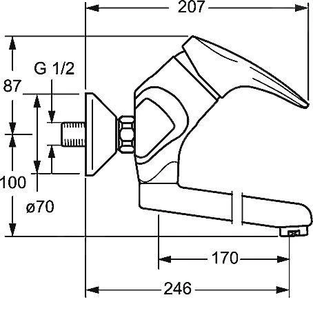 Hansa Mix - Mitigeur De Lavabo Mural, Chrome 01949283 4 Hansa Mix - Mitigeur De Lavabo Mural, Chrome 01949283 – Image 2