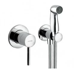 Kludi Bozz - Set De Douchette De Bidet Avec Vanne D’arrêt Encastrée, Chrome 389990576