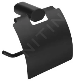 Sapho Flori - Porte-rouleaux WC Avec Couvercle, Noir Mat RF007/15