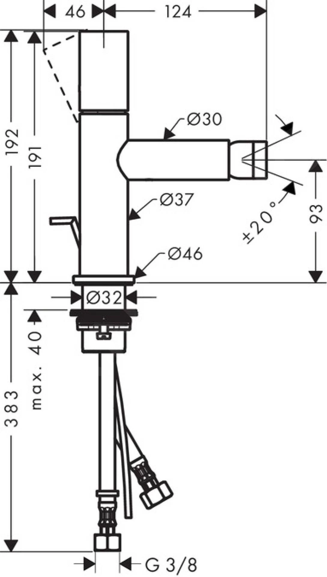 Axor Uno - Mitigeur De Bidet Avec Vidage, Nickel Brossé 45200820 4 Axor Uno - Mitigeur De Bidet Avec Vidage, Nickel Brossé 45200820 – Image 2