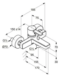 Kludi Zenta - Mitigeur De Baignoire, Chrome 386700575 -Magasin De Salle De Bain 5014dc69d992bd599ee5c8d5