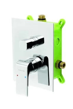 Novaservis Nobless Sharp - Robinetterie à Encastrer Pour 2 Sorties Avec Corps, Chrome BOX37051R,0