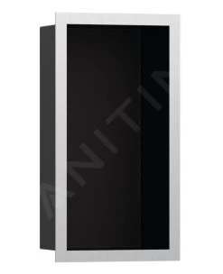 Hansgrohe XtraStoris Individual - Niche Murale Avec Cadre Design, 300x150x100 Mm, Noir Noir / Inox Brossé 56095800