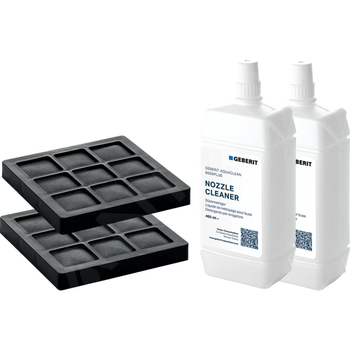 Geberit Accessoires - Set AquaClean De Filtres à Charbon Actif Et Liquide De Nettoyage Pour Buse, 2 Pièces 240.626.00.1 3 Geberit Accessoires - Set AquaClean De Filtres à Charbon Actif Et Liquide De Nettoyage Pour Buse, 2 Pièces 240.626.00.1