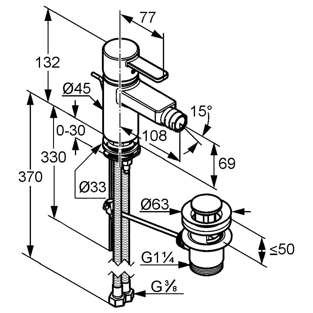 Kludi Zenta - Mitigeur De Bidet, Blanc/chrome 385309175 4 Kludi Zenta - Mitigeur De Bidet, Blanc/chrome 385309175 – Image 2