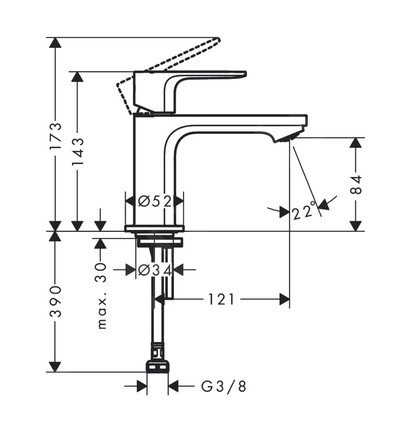 Hansgrohe Rebris E - Robinet De Lavabo, Noir Mat 72506670 4 Hansgrohe Rebris E - Robinet De Lavabo, Noir Mat 72506670 – Image 2