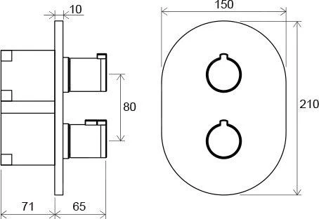 Ravak Termo - Mitigeur Thermostatique CR 067.00 Encastré, Pour 3 Sorties Et R-box, Chrome X070075 4 Ravak Termo - Mitigeur Thermostatique CR 067.00 Encastré, Pour 3 Sorties Et R-box, Chrome X070075 – Image 2