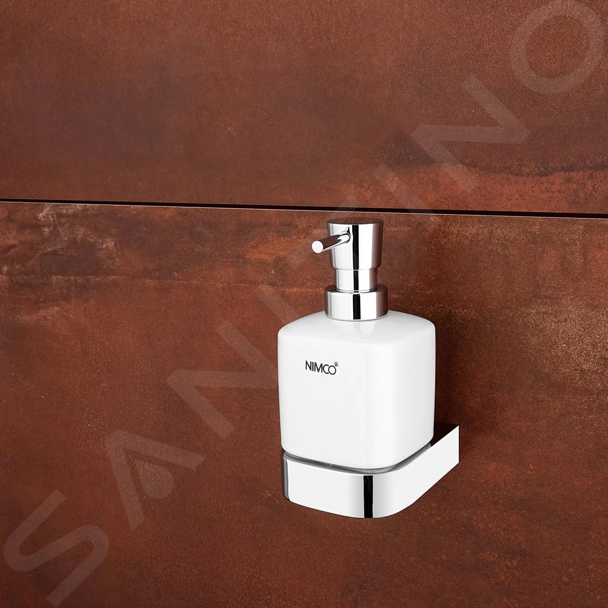 Nimco Nikau - Distributeur De Savon En Céramique Avec Support, 250 Ml Blanc / Chrome NK 30031K-T-26 5 Nimco Nikau - Distributeur De Savon En Céramique Avec Support, 250 Ml Blanc / Chrome NK 30031K-T-26 – Image 3