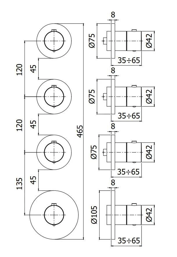 Paffoni Modular Box - Mitigeur Thermostatique Encastré, Pour 3 Sorties, Doré MDE019HG 4 Paffoni Modular Box - Mitigeur Thermostatique Encastré, Pour 3 Sorties, Doré MDE019HG – Image 2