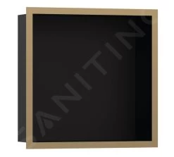 Hansgrohe XtraStoris Individual - Niche Murale Avec Cadre Design, 300x300x100 Mm, Noir Mat / Bronze Brossé 56098140