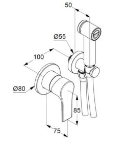 Kludi Zenta SL - Ensemble Mitigeur Encastré Avec Douchette De Bidet, Chrome 489980565 -Magasin De Salle De Bain 706d7e5b248297f2c3a7da43