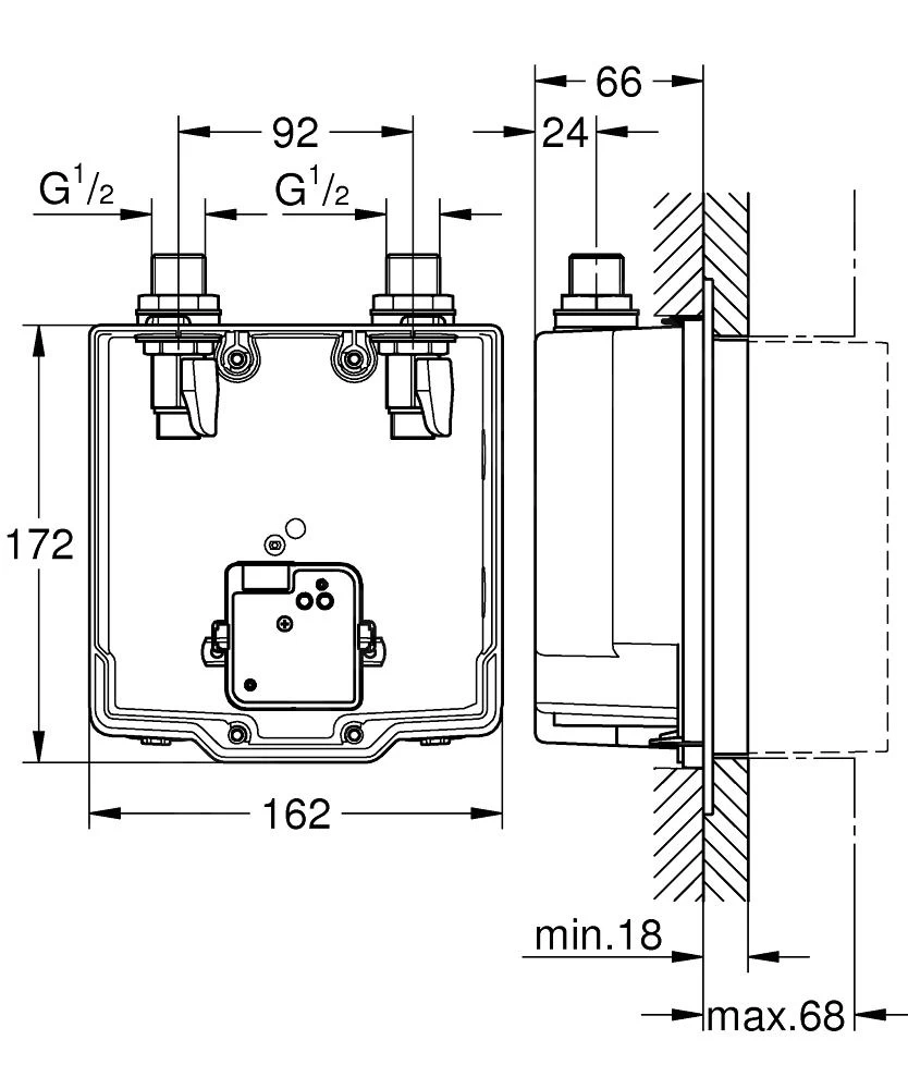 Grohe Corps D’encastrement - Set De Pré-montage Pour Mitigeur électronique De Lavabo 36339001 4 Grohe Corps D’encastrement - Set De Pré-montage Pour Mitigeur électronique De Lavabo 36339001 – Image 2