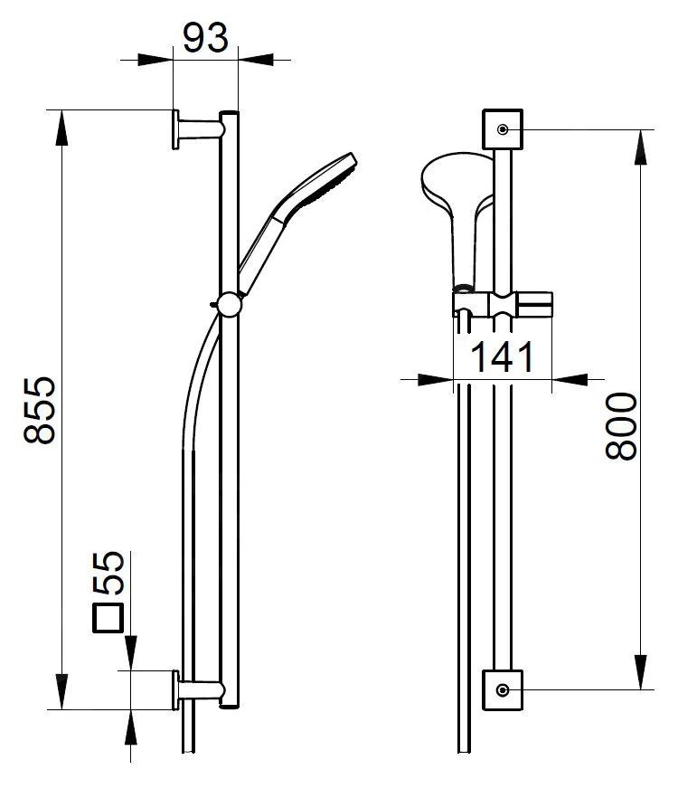 Keuco IXMO - Set De Pommeau De Douche, 3 Jets, Barre 855 Mm Et Flexible, Chrome 59587010802 4 Keuco IXMO - Set De Pommeau De Douche, 3 Jets, Barre 855 Mm Et Flexible, Chrome 59587010802 – Image 2