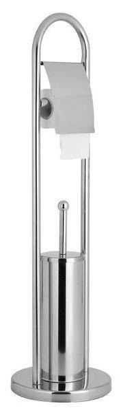 Aqualine Samba - Porte-rouleau Toilette Avec Brosse De Toilette à Poser, Chrome SB131