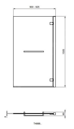 Ideal Standard I.Life - Paroi De Baignoire Avec Porte-serviette, 900 Mm, Droite, Silver Bright / Verre Clair T4888EO -Magasin De Salle De Bain 7c135c2f9e509f8459e929f8