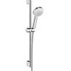 Hansgrohe Crometta 100 - Set De Douche Vario, Barre De Douche 650 Mm, Blanc/chrome 26651400