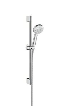 Hansgrohe Crometta 100 - Set De Douche Vario, Barre De Douche 650 Mm, Blanc/chrome 26651400