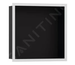 Hansgrohe XtraStoris Individual - Niche Murale Avec Cadre Design, 300x300x100 Mm, Noir Mat / Blanc Mat 56098700