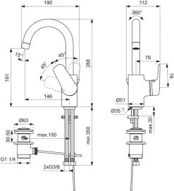 Ideal Standard CeraFlex - Mitigeur De Lavabo Avec Bec Pivotant, Chrome B1716AA -Magasin De Salle De Bain 8678c235733241c7d149d7d4